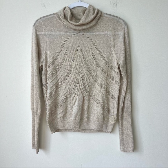 NWT Anthropologie Angel of the North Shimmer Savine Turtleneck Sweater - Picture 1 of 7